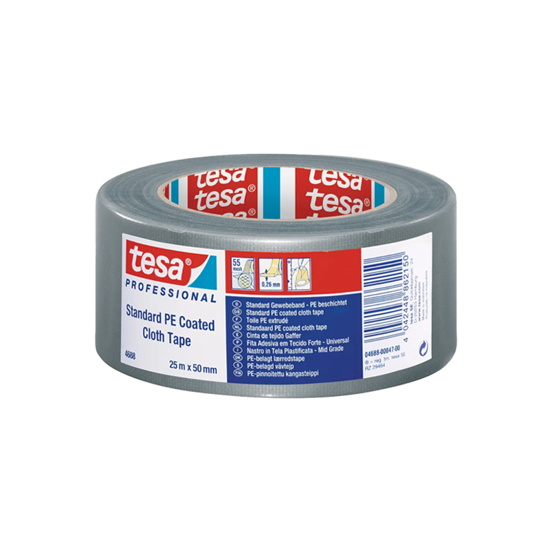 סרט חבלה אפור בד חזק 50*25 מטר TESA טסה דגם 107-04688-2-25-50