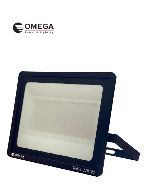 פרוזקטור -פנס הצפה 200W אור יום (לבן) גוף שחור SMD TABLET דגם: TAB-200W-D-BK