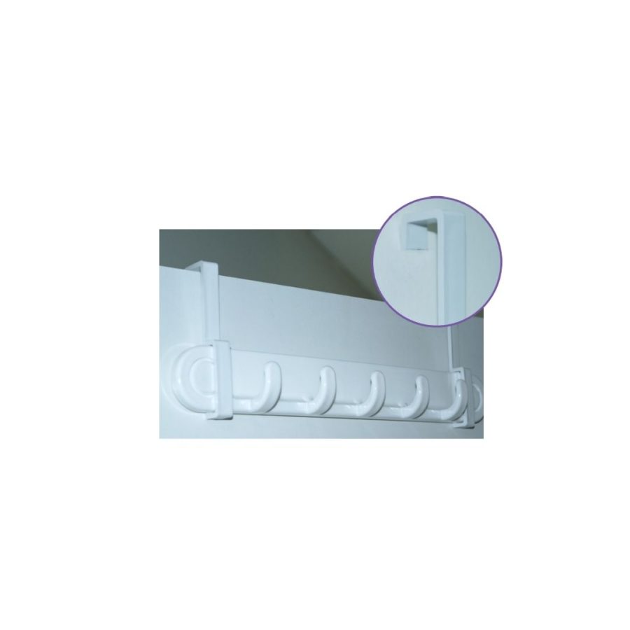 קולב לתלייה על דלת לבן 7 ווים דגם:10258