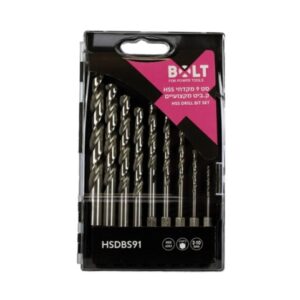 סט 9 מקדחי 2-10ממ HSS ק.ביט מקצועי BOLT HSDBS91
