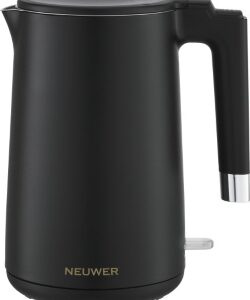 קומקום שחור נירוסטה 1.5 ליטר 2200W מבית Neuwer דגם:9150116
